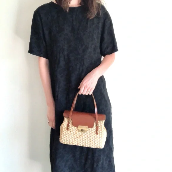 Vintage straw & leather mini tote - Picture 6 of 16